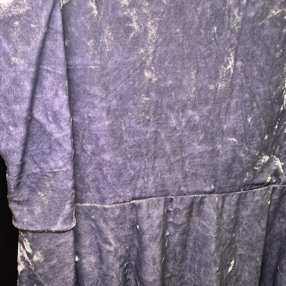 Lavender/Blue Velvet Spaghetti Strap Dress - L - Picture 3 of 4